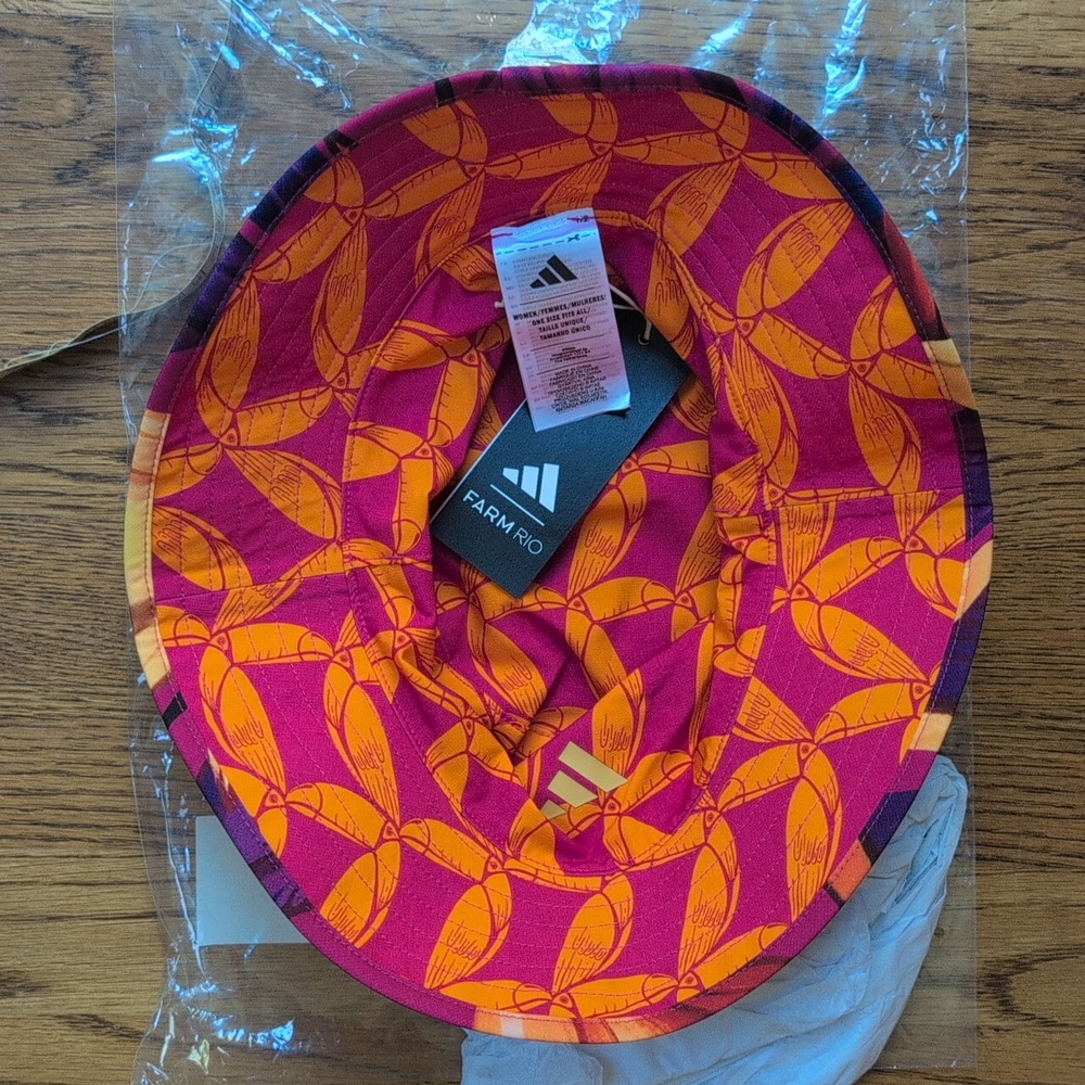 NWT FARM Rio Reversible Bucket Hat Adidas Collab Multicolor Tropical Print - Picture 3 of 8